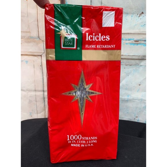 Vintage Bright Star Icicles (Tinsile) 7 Boxes Total of 16000 Stands - Picture 2 of 11